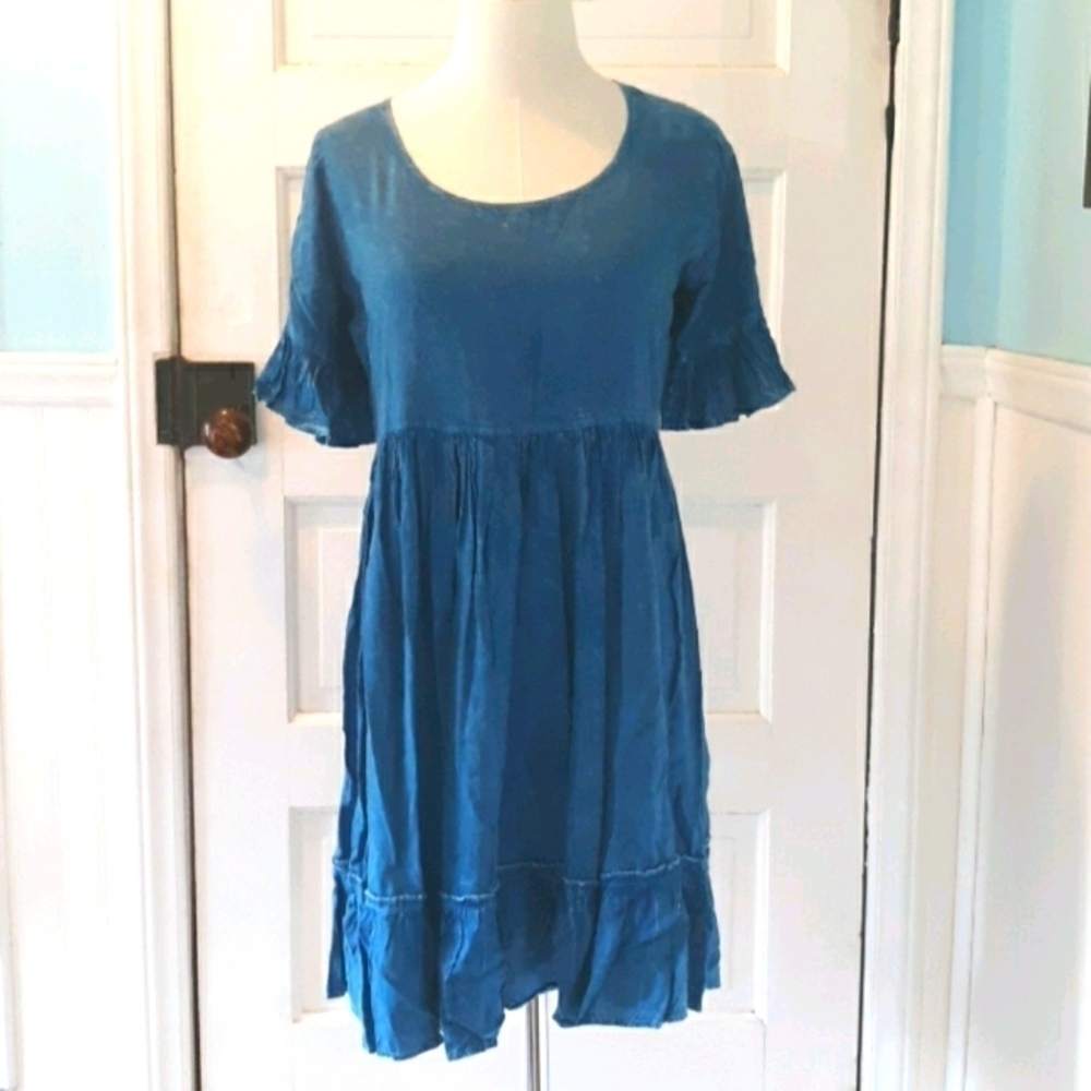 Exist small denim boho bohemian hippie style dress